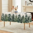 thumbnail image 3 of Christmas Tablecloth 60×104 Inch Oval, Winter Snow Trees White Washable Table Cover for Party Picnic Dinner Decor, 3 of 6