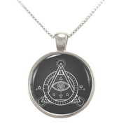 Sacred Geometry Alchemy Image with Geometric Shapes and Symbols Pendant Necklace