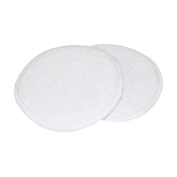Carrand 40118 Terry Cloth 5" Round Applicator Pad, 2 Pack, White