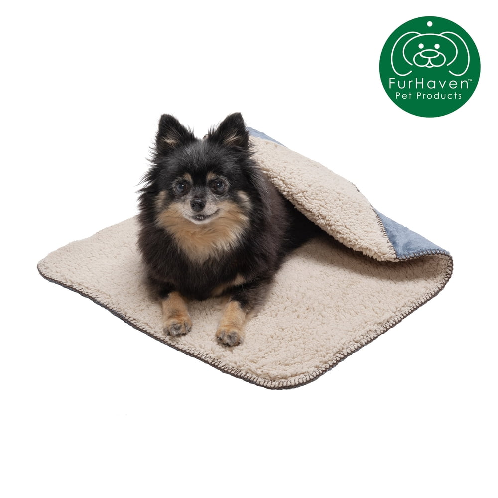 FurHaven Pet Throw Blanket Waterproof Snuggly & Warm Faux Lambswool & Terry Pet Throw Blanket