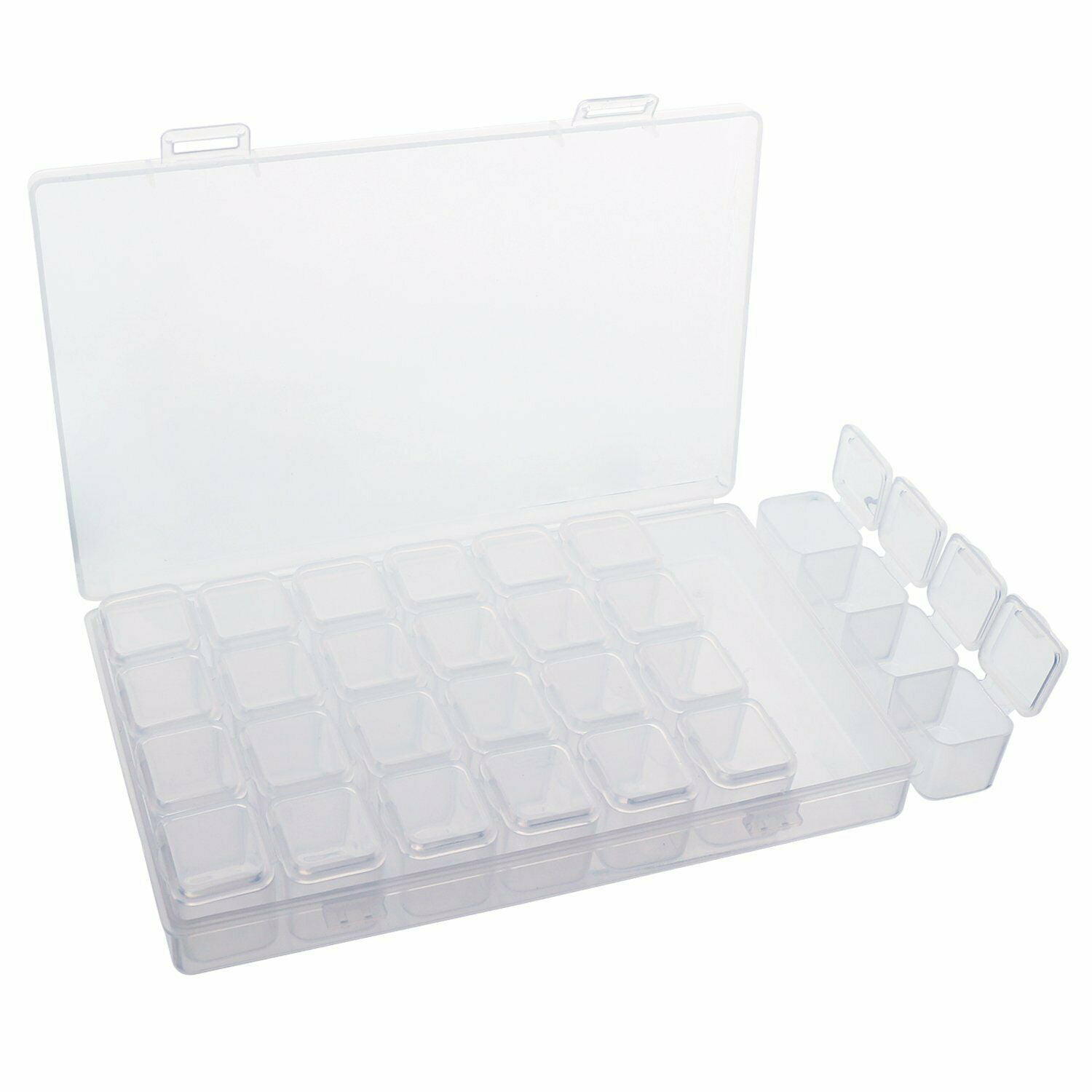28 Grids Diamond Painting Embroidery Box Plastic Storage Containers Adjustable Bead Case 2 Pack 