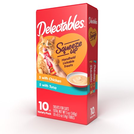 UPC: 0032700157432 | Delectables Squeeze Up Chicken & Tuna Flavor Complement for Cat  0.5 oz. (10 Count)