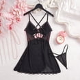 thumbnail image 5 of Women Satin Lace Chemise Nightgown Full Slips Sleepwear Black XL, 5 of 7