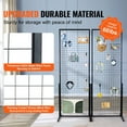 thumbnail image 2 of ​​Grid Wall Tower, 2-Pack Wire Gridwall Racks w/ T-Base Floorstanding Double-Sided for Art Craft Shows & Retail Displays Extra Clips Hooks​​, 2 of 8