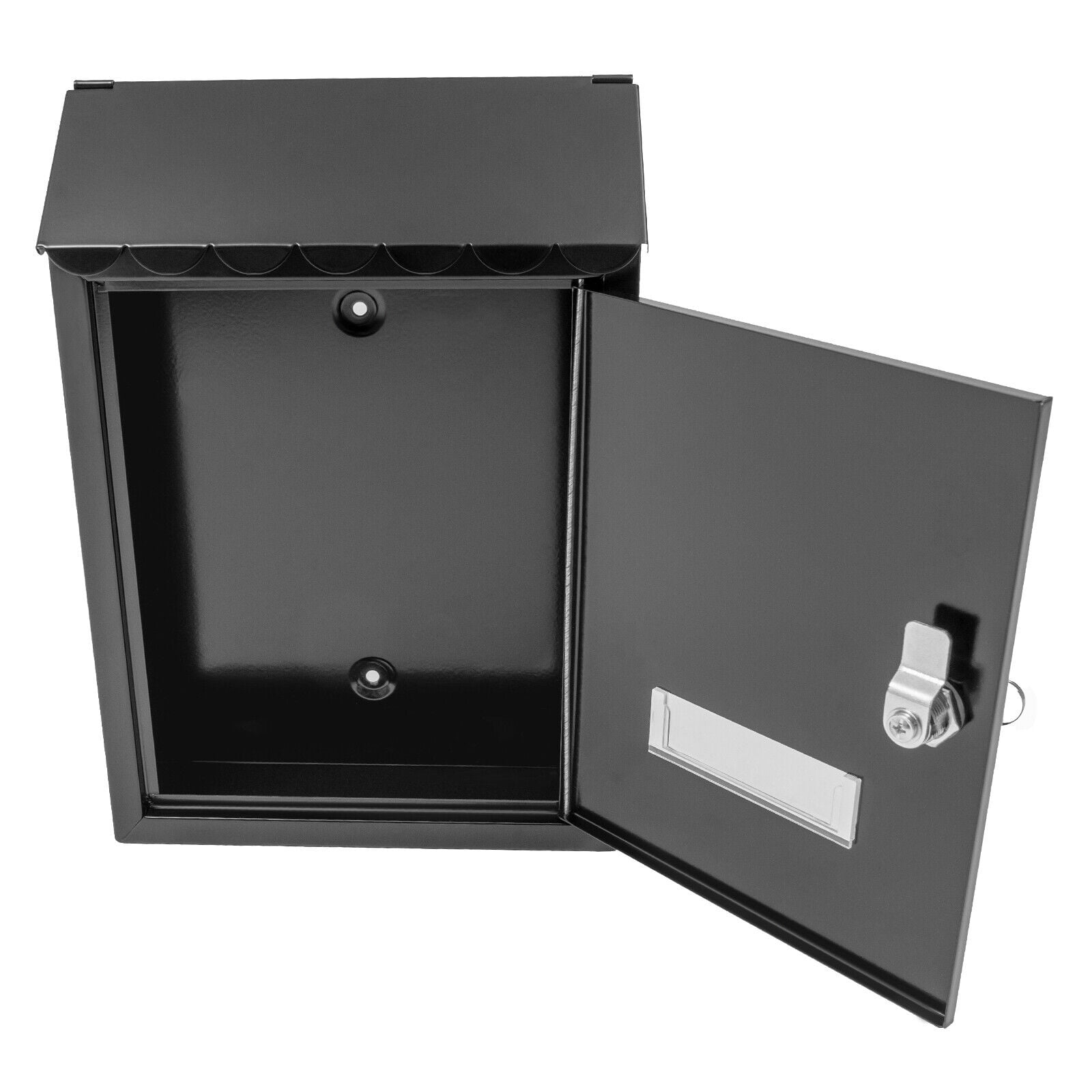 Fashion Mail Box Modern Wall-mounted Design Black Wall-Mount Mailbox, Galvanized Iron Mailbox with Key Lock