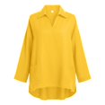 thumbnail image 7 of Business Casual Tops for Women Three Quarter Sleeve Plus Size Button Down Loose Casual Blouse Summer Clothes for Women, 7 of 7