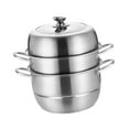 thumbnail image 3 of jinwen Stainless Steel Steamer Pot with Lid Cookware Pot for Vegetable ing Kitchen 28cm, 3 of 9