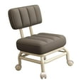 thumbnail image 4 of Low Square Rolling Stool 360Â° Rotating with Wheels with Backrest Pedicure Stool Dark Gray, 4 of 9
