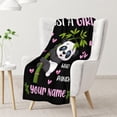 thumbnail image 2 of Custom Panda Throw Blanket - Soft, Fuzzy & Warm - 60x80 Inches Flannel Blankets for Bed, Couch - Black Cute Throws Gift for Women, 2 of 6