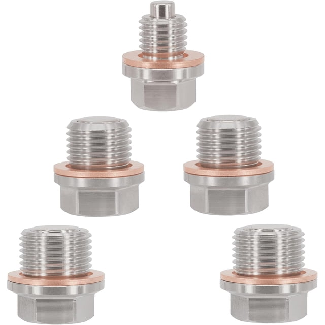 y 5PCS Stainless Steel Magnetic Front Differential Rear Transmission Oil Drain Fill Plug Kit, fits Polaris General Rzr Ranger Scrambler Sportsman Replace 7052306 3234756 3234755 2203738 2203739