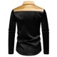 thumbnail image 5 of Blusa y camisa de manga larga con cuello vuelto para hombre, blusa informal de moda con botones y retazos, blusa de manga larga con cuello vuelto, blusa de poliéster para hombre, 5 of 7