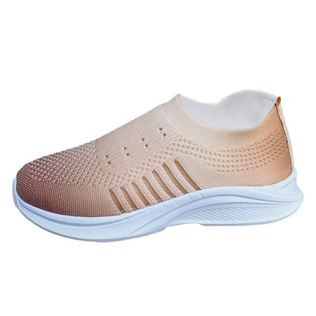 

XIAQUJ New Gradient Color Vitality Fashionable Ladies Sports Shoes Mesh Knitted Sneakers Lightweight Comfortable Casual Shoes Sneakers for Women 2024 Brown 7.5(39)