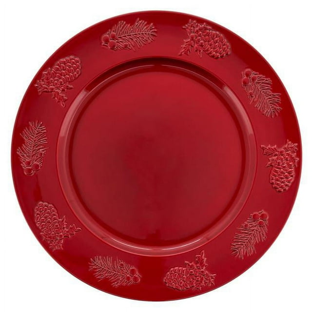 Saro Lifestyle Assiettes Chargeur de Baies de Houx Ensemble de 4