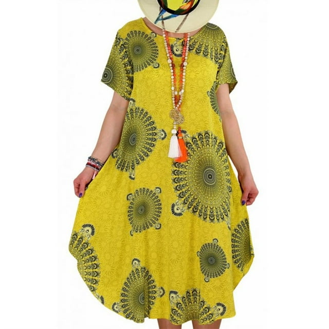 Mini-robe Florale à Manches Courtes pour Femmes de Grande Taille