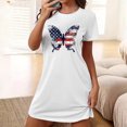 thumbnail image 1 of Shorts pour Femmes, Chemises à Manches Courtes pour Femmes, Chemise de Nuit Courte Surdimensionnée pour Femmes Mode avec Imprimé sur la Poitrine Robe de Nuit à Manches Courtes, 1 of 5
