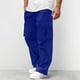 thumbnail image 2 of Pantalones cargo de verano para hombre: pantalones de trabajo holgados, ligeros, con cintura elástica y múltiples bolsillos, corte regular para actividades al aire libre, trabajo y ocio, poliéster, 2 of 8