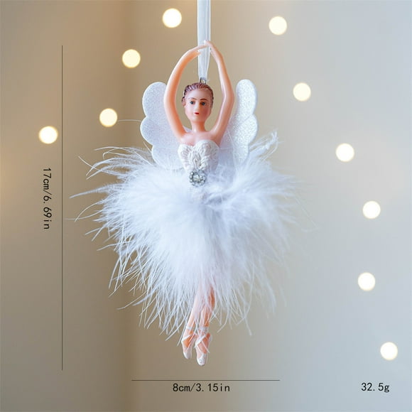Seyotauo Ballet angel pendant for Christmas tree with Simulation Yarn Skirt ballet girl doll design, Creative Girl Hanging Ornament for festive seasonal decoration Christmas Year Hanging Decor