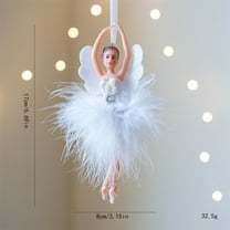 Christmas Ballet Girl Hanging Ornament - Soft Simulation Yarn Skirt, Detailed Performer Design, Ideal for Tree Decor, Lightweight Durable, Great for Holiday Gifting, H, 6.69*3.15in