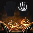 thumbnail image 4 of Unisex Skeleton Gloves Luminous Skeleton Gloves Glow in the Dark Fingerless Gloves Knitted Winter Mittens, 4 of 6
