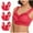 Red, variant on Jacenvly New Sports Bras for Women 3Pc 3Pc Strapless Underwear with Thin Side Collection and Daily Bra Breathable Bras for Women No Underwire Coffee