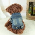 thumbnail image 3 of Bobasndm Dog Puppy Blue Cowboy Jean Denim Vest Coat Jacket Clothes Outfits Pet Supplies, 3 of 9