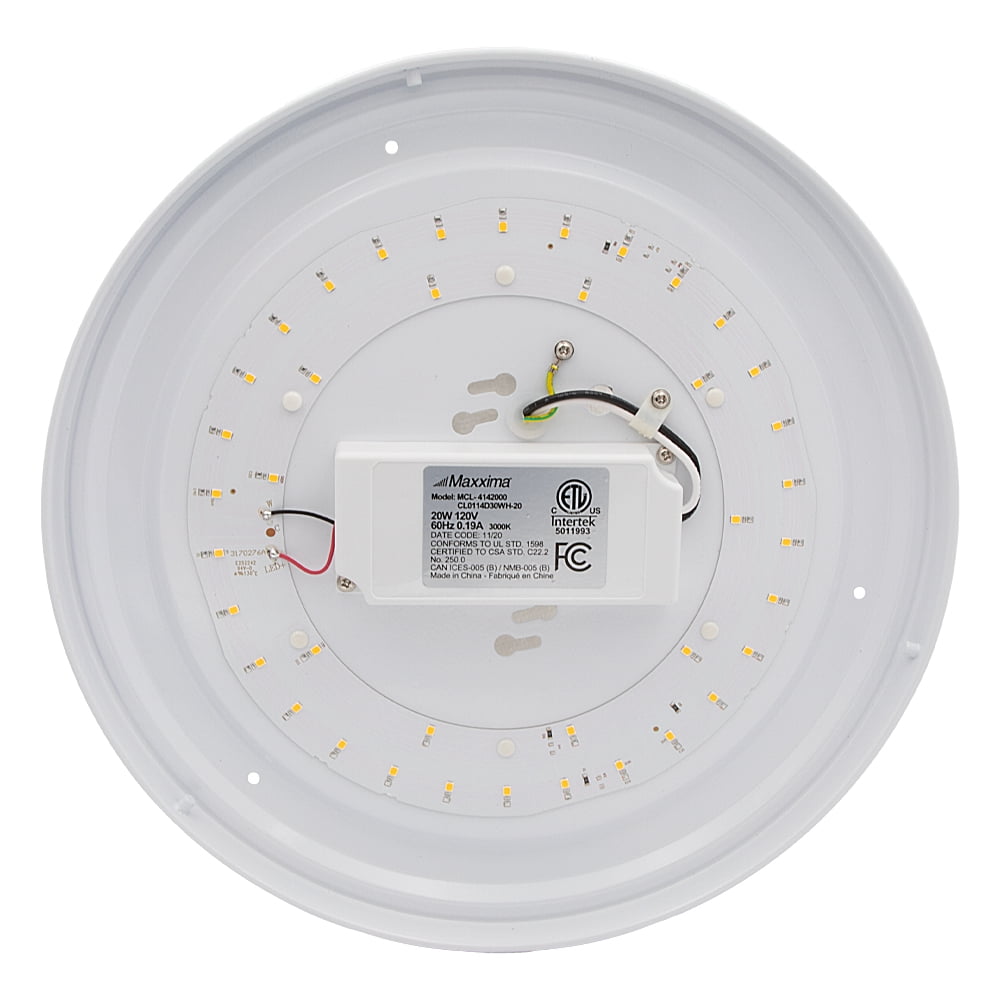 Maxxima 14 in. LED Flush Mount Ceiling Mushroom Light Fixture - Indoor Dimmable Dome Light, 3000K Warm White, 1600 Lumens, Ideal for Bedroom, Kitchen, and Entryway