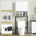 thumbnail image 5 of Giantex Over The Toilet Storage Cabinet, Freestanding Above Toilet Rack w/Adjustable Shelf & Bottom Bar, White, 5 of 9