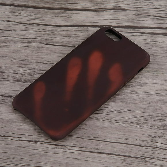 ZOUSSIQI Heat Thermal Sensor Discoloration Soft PU Phone Case Cover Skin for iPhone 6/6S Black EL225#34191