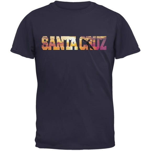 Santa Cruz Sunset Navy Adult T-Shirt - Large