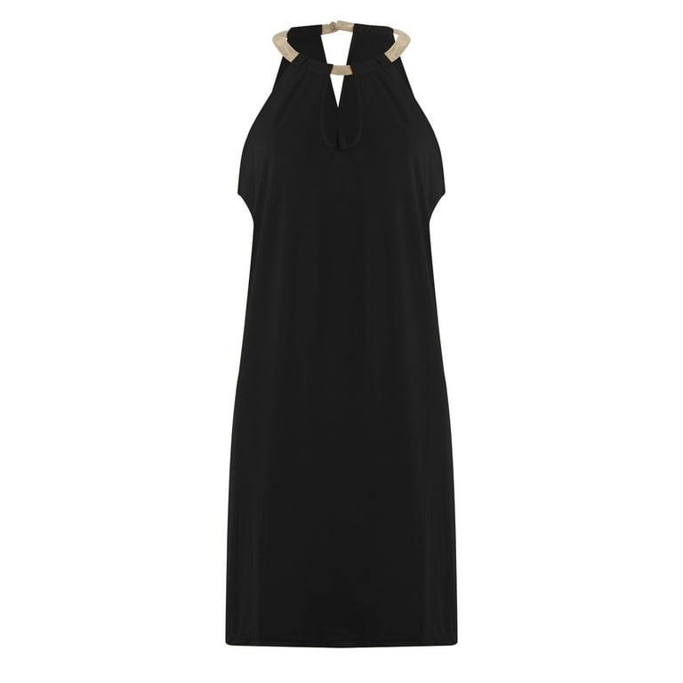 YanHoo Women's Summer Tank Dresses Loose Sleevless Halter