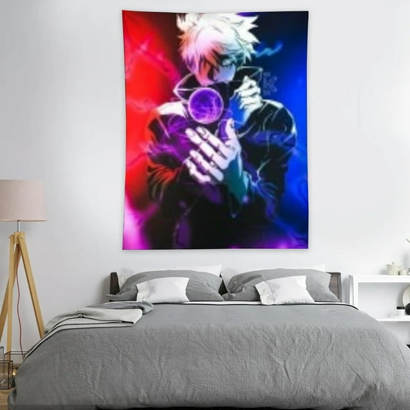 Tapestry for Satoru Gojo Bedroom Dorm wall hanging Funny Poster Backgrounds Wall Art Decorations Kids Girls Teens Gifts Cute 40×30 inch