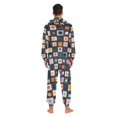 thumbnail image 4 of FORMRS Onesies Pajama for Adults Unisex Hoodie Winter Jumpsuit One Piece Sleepwear, Sizes S-2XL, Blue Circle Mosaic, 4 of 7