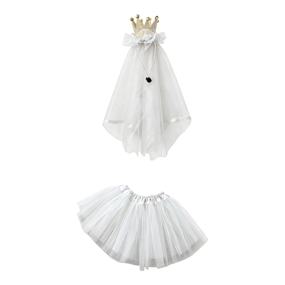 Tulle Skirt Goose Outfit, Garden Goose Costume 2-Piece Mesh Skirt Set for Wedding & Birthday Party, Lawn Porch Statues Accessories (23-Inch), White