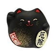thumbnail image 2 of Kotobuki Maneki Neko Charm Yakuyoke-un Collectible Figurine, Warding Off Bad Spirits, Black, 2 of 3
