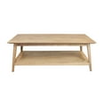 thumbnail image 4 of Solid Acacia Wood Coffee Table with Shelf Natural Rustic,Mid-Century Modern, 4 of 5