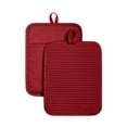 thumbnail image 2 of KitchenAid Ribbed Soft Silicone Pot Holder 2-Pack Set, Smoked Paprika Red, 7"x9", 2 of 6