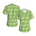 thumbnail image 3 of Yiaed Green Lemon Slices Print Women's T Shirt V-Neck Short Sleeve Shirt Casual Breathable Tee Summer Tops-Large, 3 of 5