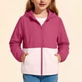 thumbnail image 2 of Karoyedx Girls Windbreaker Jacket Girls Waterproof Hooded Raincoat Outdoor Sweatshirt Zip Up Hoodie Casual Track Jacket Trench Coat Hot Pink Size,5-6 Years, 2 of 9