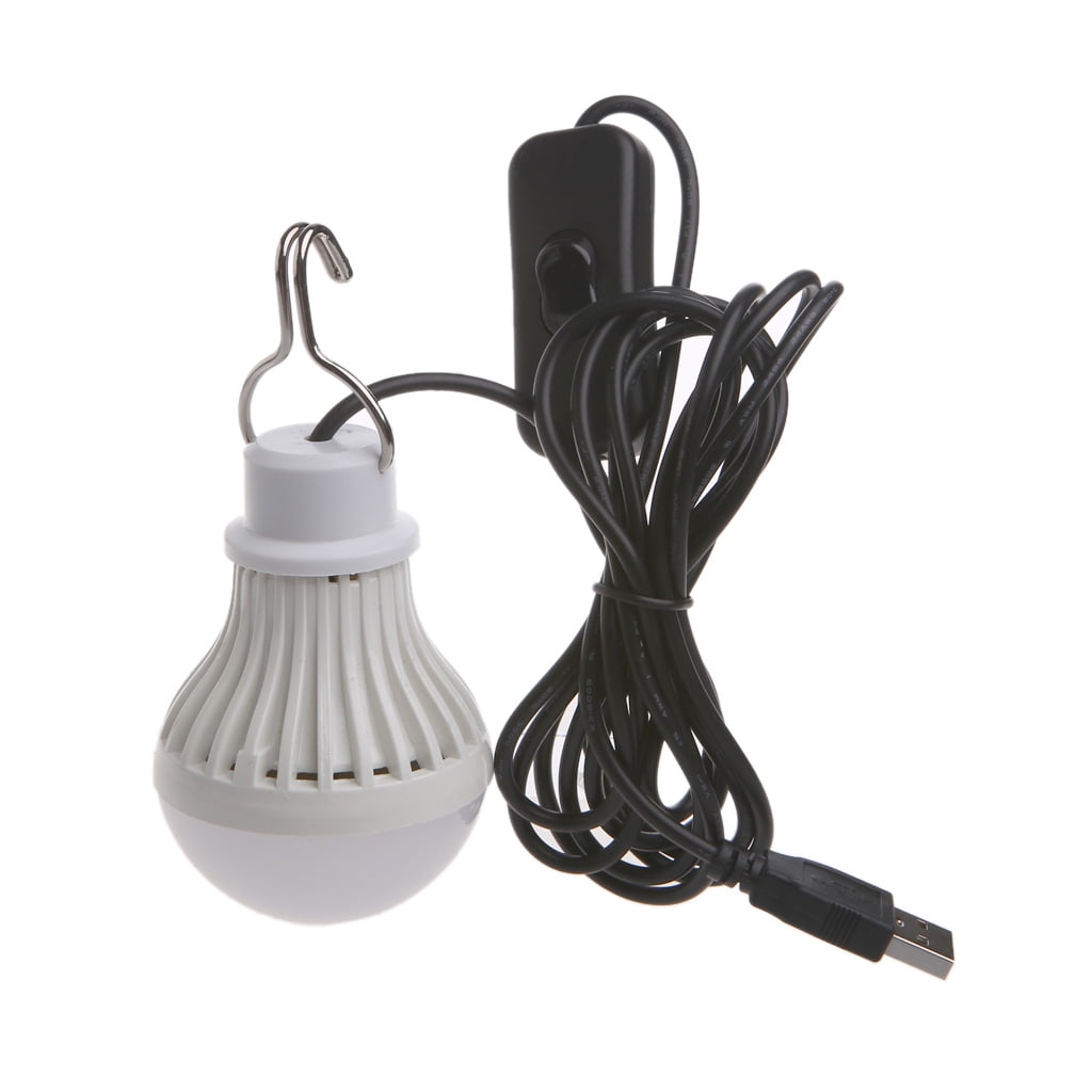 Portable Hiking Energy-saving LED Bulb Camping Light Tent Lamp USB Rechargeable 