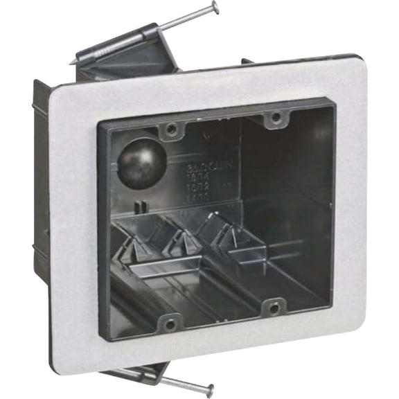 Thomas & Betts Carlon Electrical Box 2 Gang Wall - Durable Plastic - Black