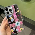 thumbnail image 3 of Kawaii Cute Stars Musical Note Pink Point Plating Mirror Lanyard Chain Phone Case Compatible with iPhone Case (Silver,iPhone 14 Plus), 3 of 6