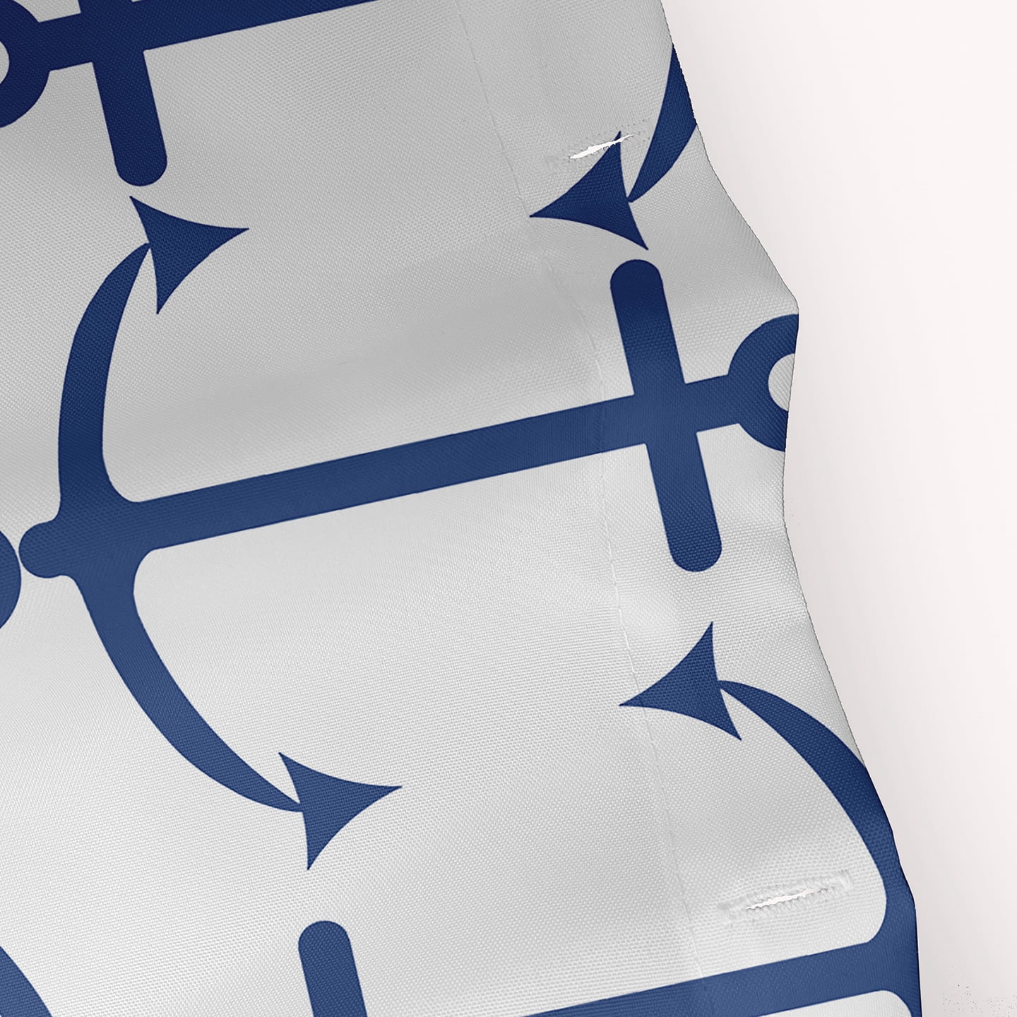 Simply Daisy 70" W x 73" L Anchor Pattern Polyester Shower Curtain, Nautical Navy [1 Ct]