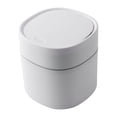 thumbnail image 1 of Mini caja de residuos, cesta de basura, mesa para el hogar, papelera, suministros de oficina de plástico, cubos de basura, artículos diversos, caja de barril para el hogar, cubierta de resorte, blanco JM, 1 of 5