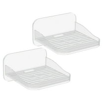 Masteelf 2PCS No Drill Plastic Small Wall Shelves for Camera, Mini Speaker, Monitor - Easy Mount for Living Room, Entryway