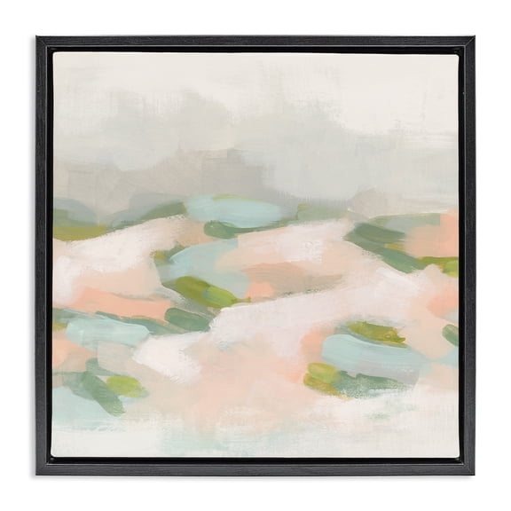 Stupell Industries Contemporary Abstract Pastel Mountains Black Floating Frame Canvas Art, 18 x 18, by June Erica Vess