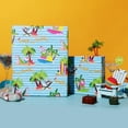 thumbnail image 2 of WarmHaven Christmas Wrapping Paper Mini Roll, Funny Santa on Vacation Pattern with Palm Trees and Surfboards, for Summer Christmas, Beach themed Gifting, 17" x 33' (46.7 sq. ft), 2 of 14
