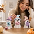 thumbnail image 5 of Halloween Clearance! Set of 3 Halloween Ghost Figurines, 3.70 Inch Resin Tabletop Decor with Hat Pumpkin Letter Design, Compact Indoor Ornaments for Shelf Mantel Party Home Display, 5 of 7