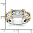 thumbnail image 3 of 14K Two-Tone Ibgoodman Men's Polished 7-Stone 1 Carat Aa Quality Diamond Ringsize 10 (Width 10.02) - Jbsp, 3 of 5