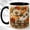Black, variant on Amber Pumpkin Coffee Mug, Autumn Leaf Mug, Ceramic 11 oz
