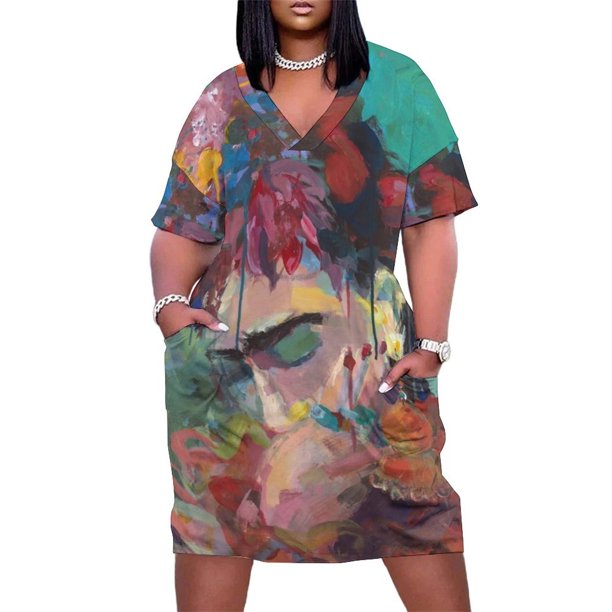 Vestido de verano con flores y bolsillos sueltos, falda para mujer, vestido de noche sensual para mujer.